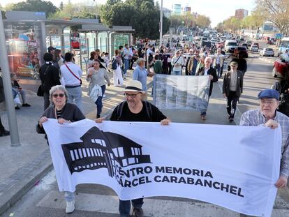 Los manifestantes, durante la marcha celebrada el 29 de marzo de 2023 en Carabanchel.