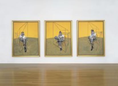 Una imagen sin fechar cedida por la casa de subastas Christie's de Nueva York muestra el tríptico de Francis Bacon.