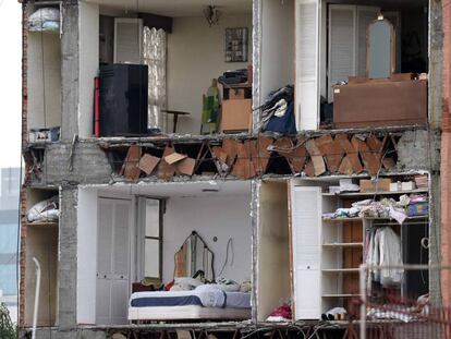 Exterior de una casa da&ntilde;ada por el terremoto del pasado 19 de septiembre. 