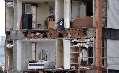 Exterior de una casa da&ntilde;ada por el terremoto del pasado 19 de septiembre. 