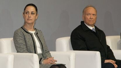 Claudia Sheinbaum y Alejandro Gertz en Ciudad de México, en enero de 2020.