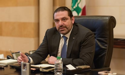 El primer ministro libanés Saad Hariri durante la entrevista en Beirut.