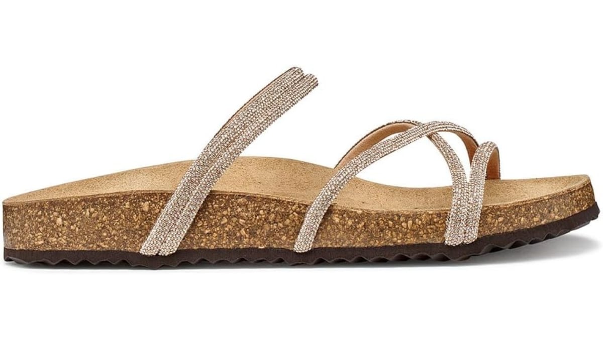 Sandalias planas con tiras para mujer.