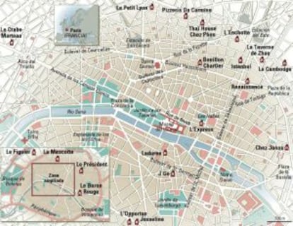 Mapa de París.