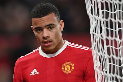 Mason Greenwood, in a match for Manchester United