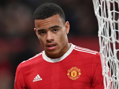 Mason Greenwood, en un partido con el Manchester United. Reuters