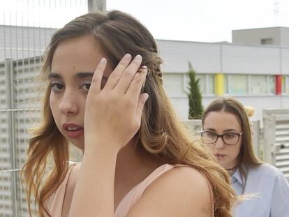 Andrea Janeiro durante un acto de su graduación escolar en Madrid el pasado mayo.