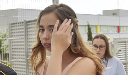 Andrea Janeiro durante un acto de su graduación escolar en Madrid el pasado mayo.