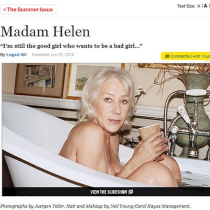 Helen Mirren, en el <i>New York Magazine.</i>