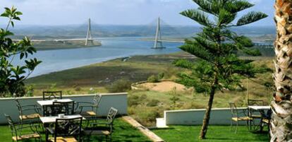 Panorámica de la desembocadura del Guadiana desde el Parador de Ayamonte, Huelva