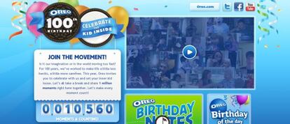 Imagen de la página web del centenario de Oreo.