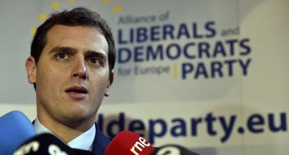 El l&iacute;der de Ciudadanos, Albert Rivera, en Bruselas.