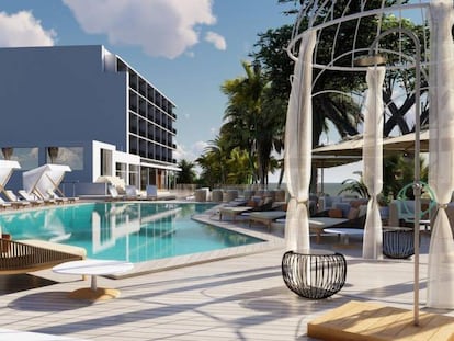 Vista del hotel Riomar, en Ibiza, cuya reforma se inaugurará en el segundo trimestre.