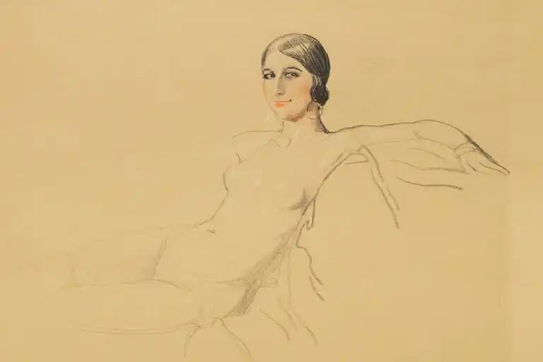 Los desnudos inéditos de una risueña Concha Piquer dibujados por Benedito, discípulo de Sorolla