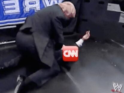 Captura del video que comparti&oacute; Trump contra la CNN.