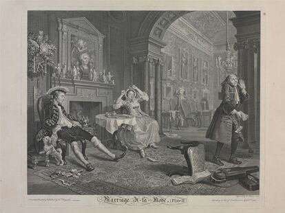 William Hogarth (1697-1764)  'Matrimonio a la moda: La mañana'