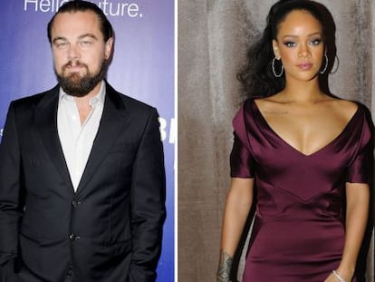 El actor Leonardo DiCaprio y la cantante Rihanna.