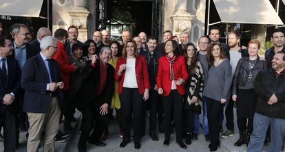 Susana Díaz, junto a profesionales del sector audiovisual andaluz.