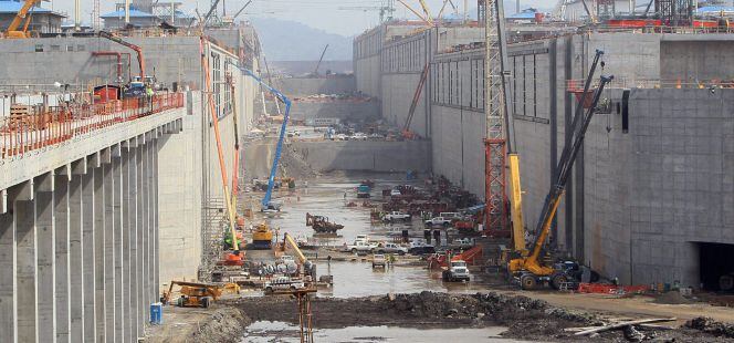 Vista general de las obras de ampliación del Canal de Panamá, entregadas en 2016 por Sacyr y sus socios del consorcio GUPC.