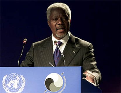 Kofi Annan, durante su discurso de inauguración de la conferencia de la ONU.