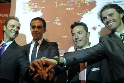 Valverde, Contador, Purito y Samuel Sánchez.