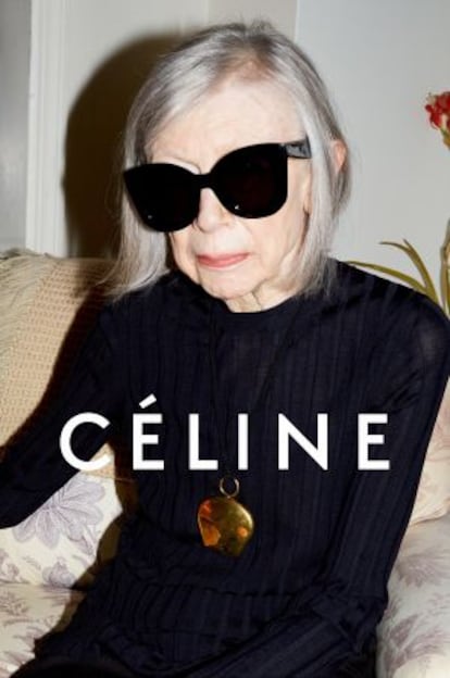 Joan Didion como imagen de la firma Céline. 