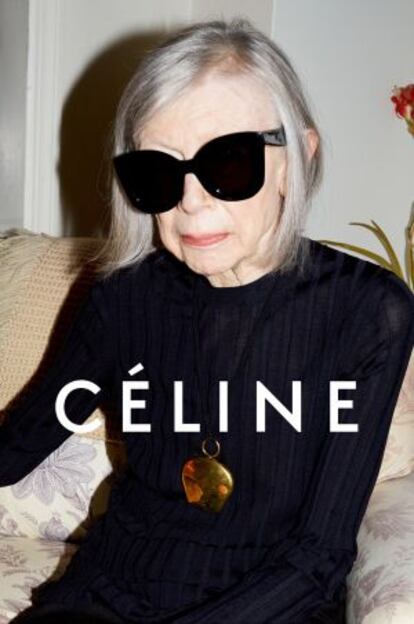 Joan Didion como imagen de la firma Céline.