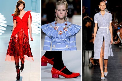 El mago de Oz

Los míticos zapatos rojos de Dorothy son un reclamo constante en la moda, como los Louboutin que incluye el museo o esta versión 'glitter' de Hedi Slimane para Saint Laurent o/i 2014. Su vestido bien podría pasar como parte del desfile de Miu Miu o/i 2015 (centro) o Altuzarra p/v  2015. (dcha).