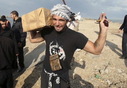El activista Vittorio Arrigoni, en Gaza en 2008.