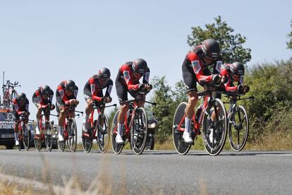 El BMC Racing Team durante la tercera etapa del Tour de Francia.