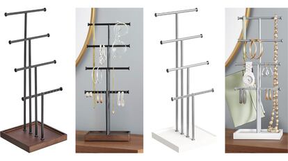 Este organizador de joyas tiene cuatro pisos para organizar todo tipo de complementos.