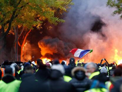 Protesta de los 'chalecos amarillos', este sábado en París.