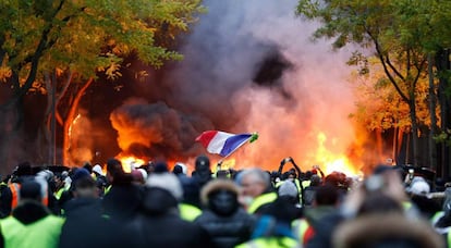 Protesta de los 'chalecos amarillos', este sábado en París.