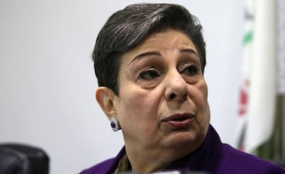 La responsable de la OLP Hannan Ashrawi, en 2015 en Ramala.