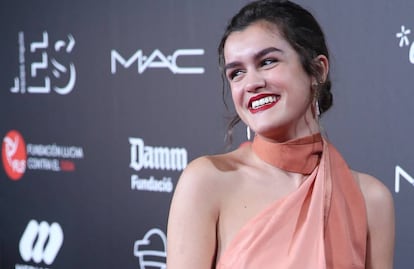 Amaia Romero en la gala contra el sida, en Barcelona, el pasado lunes.