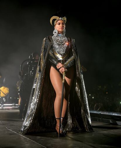 Beyoncé durante su actuación en Coachella.