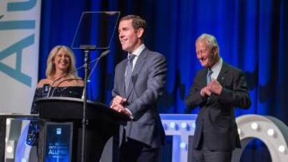 Lex Greensill, en 2019, recogiendo el premio al exalumno del año de la Universidad de Tecnología de Queensland, en Brisbane (Australia).