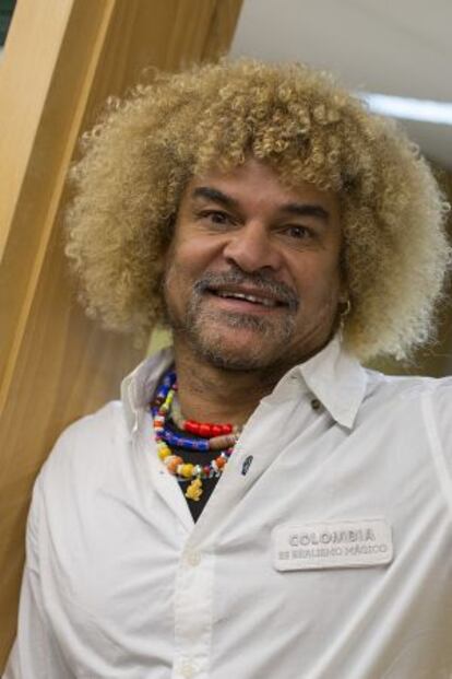 Carlos Valderrama, ayer en la redacción de EL PAÍS en Madrid.