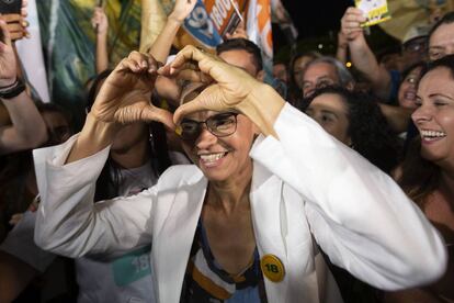 Marina Silva, en un acto de su campaña presidencial.