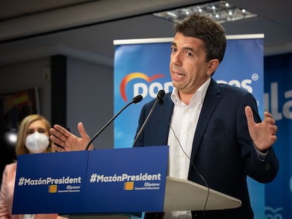 El presidente de la Diputación de Alicante y presidente provincial del PP, Carlos Mazón, el pasado viernes en Valencia.