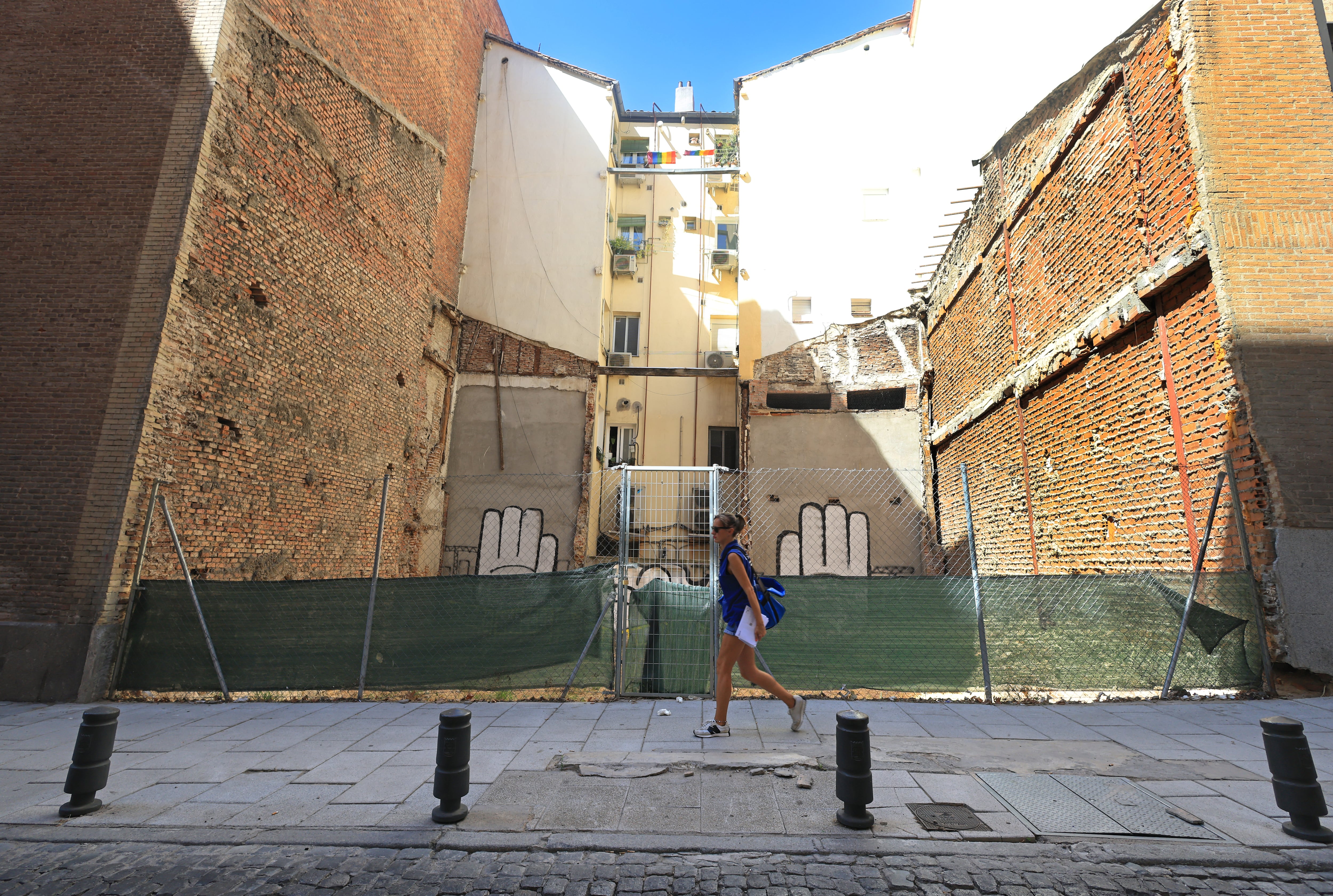El solar en la calle San Buenaventura, 4, este jueves en Madrid. Antes, había un edificio que se declaró en ruinas.
