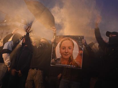 Protesters at a demonstration called by the far right in Paris on October 20.