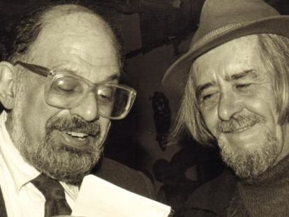 Allen Ginsberg y Edmundo de Ory, en octubre de 1987, en Nueva York.