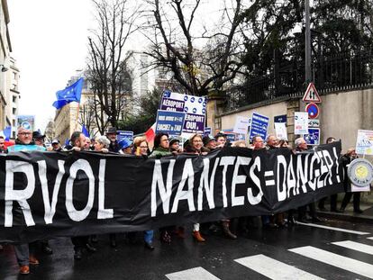 Manifestantes en apoyo del aeropuerto de Notre-Dame-des-Landes en diciembre de 2017. 