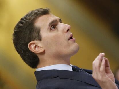 Albert Rivera, el mi&eacute;rcoles en el Congreso de los diputados. 