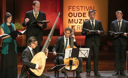 El grupo Vox Luminis durante el concierto de clausura del Festival de Música Antigua de Utrecht.