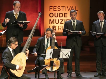 El grupo Vox Luminis durante el concierto de clausura del Festival de Música Antigua de Utrecht.