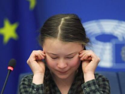 La emoción ha interrumpido el discurso de la activista en el Parlamento Europeo