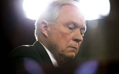 El fiscal general estadounidense, Jeff Sessions, durante su audiencia de confirmación en Washington.