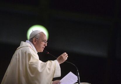 El papa Francisco durante la misa ofrecida en la catedral de San Sebastián, en Brasil.